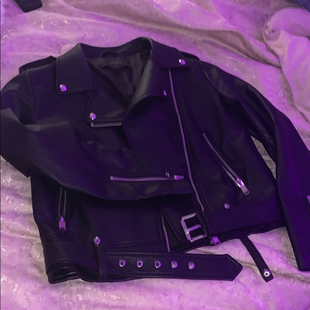 Zara faux leather biker jacket Medium